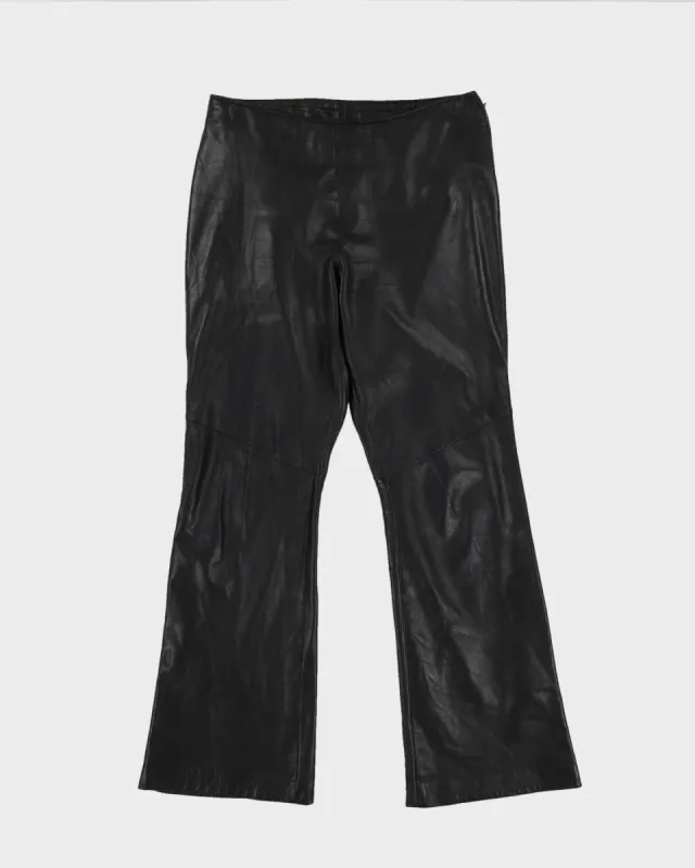 Black Leather Trousers - W29 L28 sold by Rokit