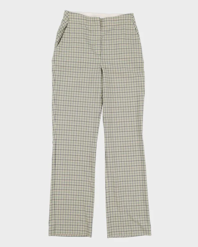Green And White Checked Trousers - W26 L31 sold by Rokit