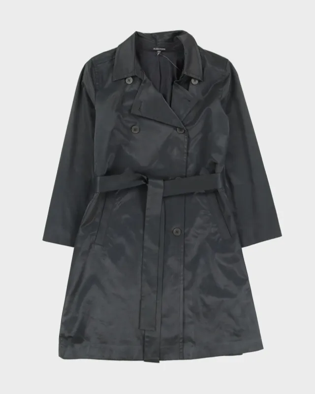 Eileen Fisher Grey Satin Rain Mac - M sold by Rokit