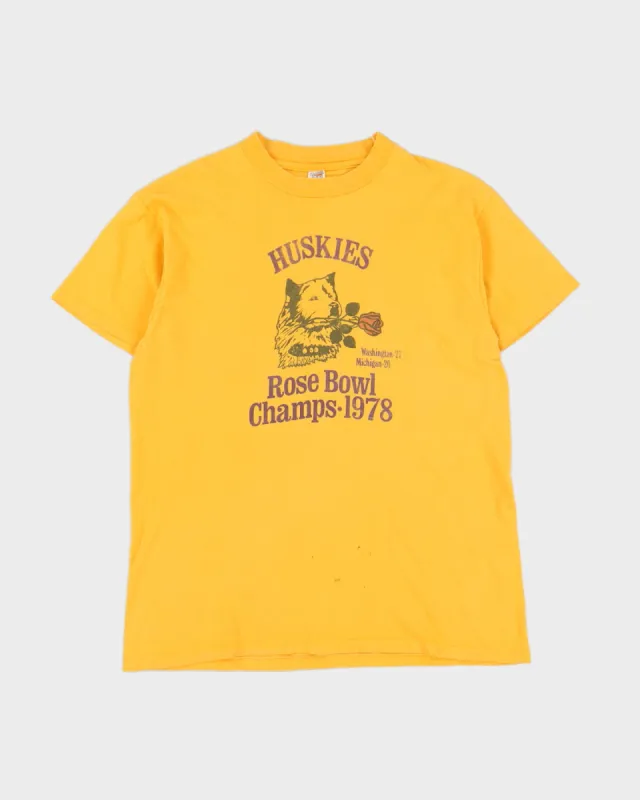 Vintage 1978 University of Washington Huskies Rose Bowl College Single Stitch T-Shirt - XL sold by Rokit