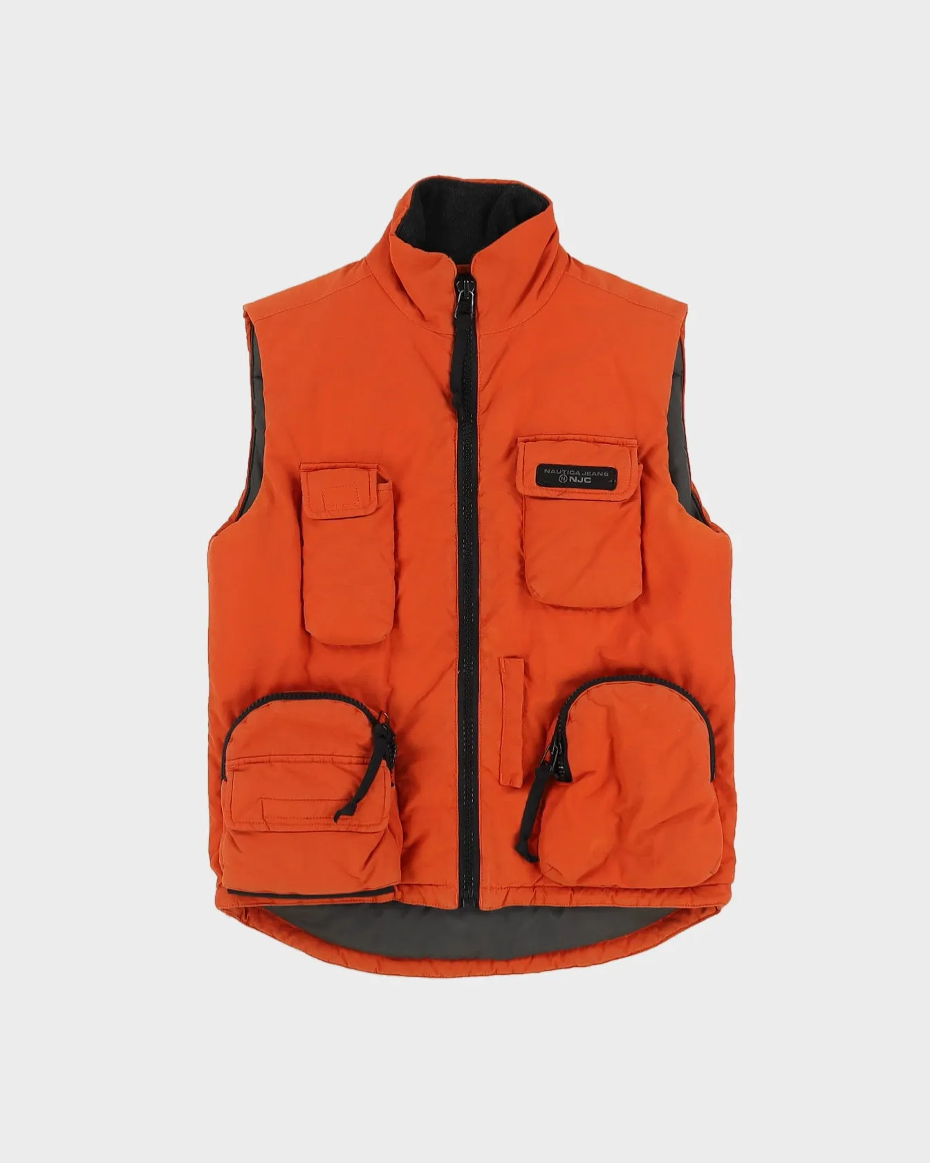00s Nautica Jeans Orange Utility Gilet - S sold by Rokit