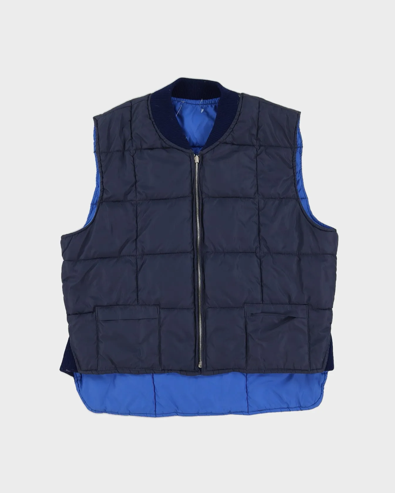 Vintage 80s Pioneer Blue Quilted Gilet - M sold by Rokit