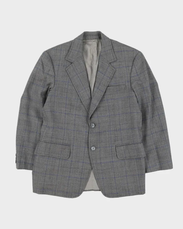 Vintage 1980s Grey Checked Blazer Jacket - XS sold by Rokit