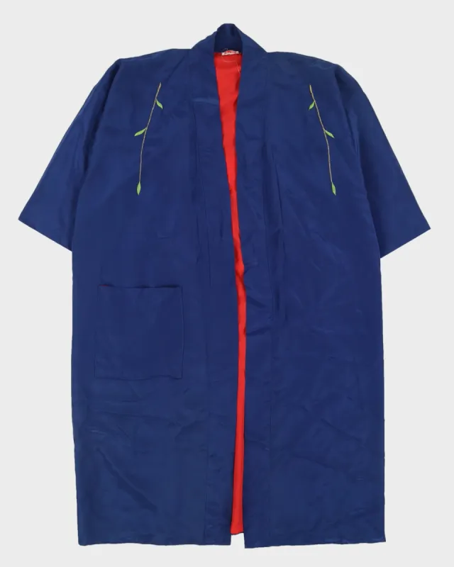 Blue Embroidered Dressing Gown - M / L sold by Rokit