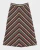 Vintage 1970s A-Line Chevron Stripe Skirt - M sold by Rokit