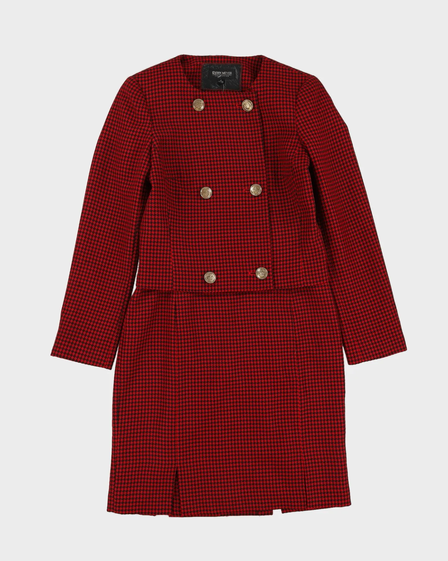 Red And Black Houndstooth 2 Piece Suit - S sold by Rokit