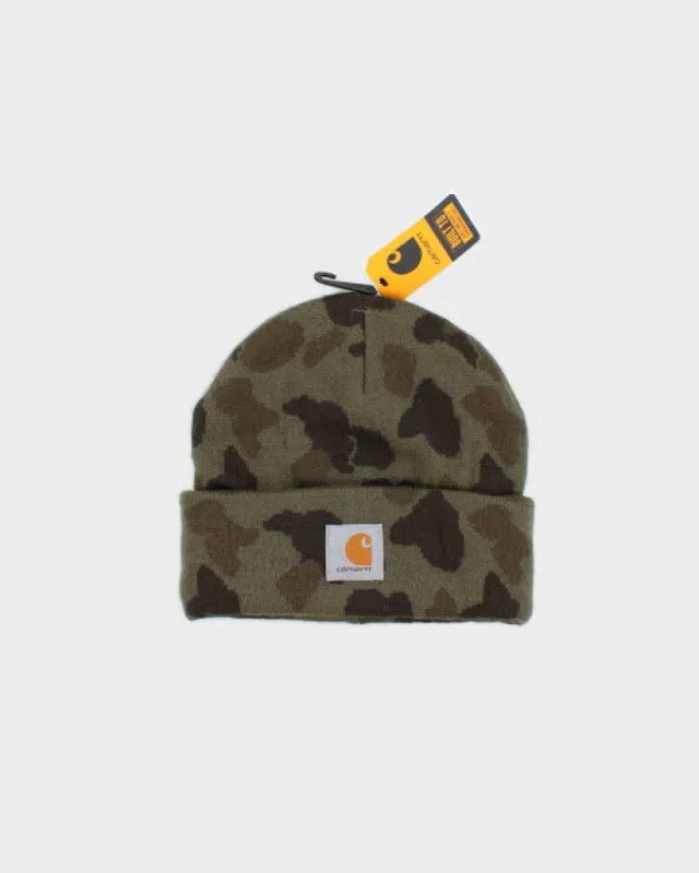 Vintage Carhartt Camouflage Acrylic Watch Cap Beanie - OS sold by Rokit