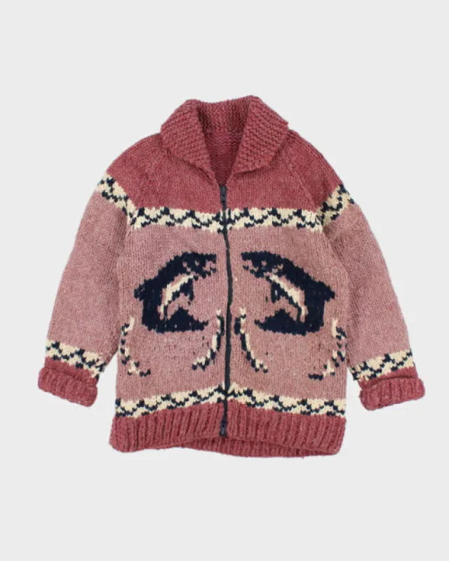 Vintage 80's Heavyweight Cowichan Zip Up Cardigan - L sold by Rokit