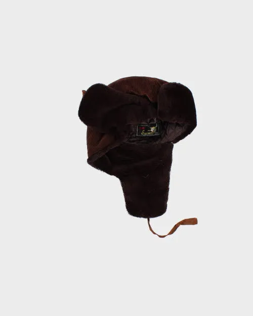 Vintage Brown Cord Trapper Hat sold by Rokit product image thumbnail 4