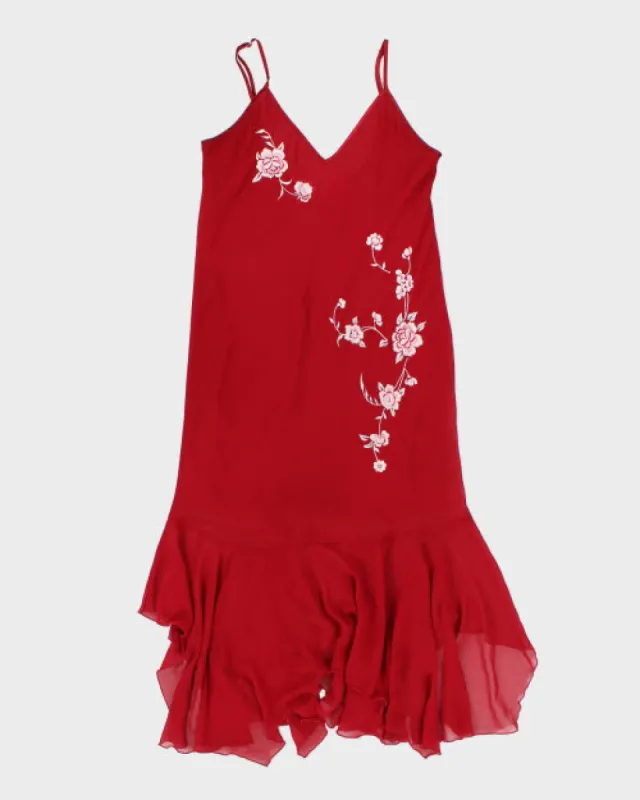 Y2k 00s Jessica Mesh Embroidered Dress - M sold by Rokit