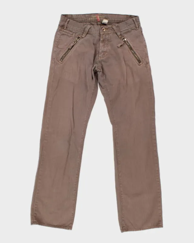 Vintage Y2K Gothic Faded Brown Wash Denim Jeans - W32 L32 made by Rokit
