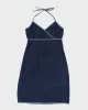 Y2k 00s Denim Halter Dress - S sold by Rokit