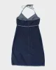 Y2k 00s Denim Halter Dress - S sold by Rokit