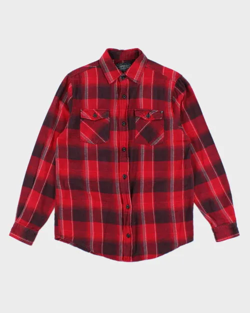 Vintage 90's Elixir Red Shadow Plaid Flannel Shirt - M sold by Rokit