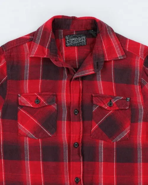 Vintage 90's Elixir Red Shadow Plaid Flannel Shirt - M sold by Rokit product image thumbnail 3