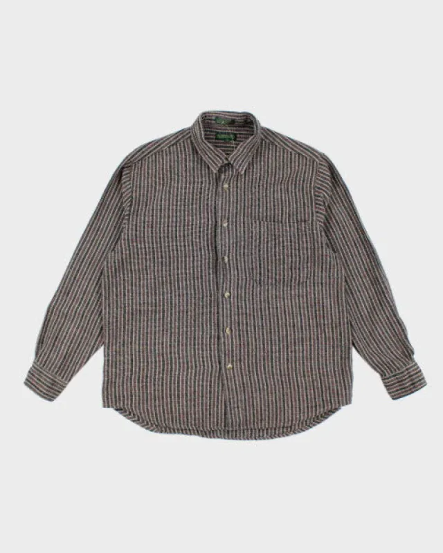Vintage 90's Robinsons Striped Flannel Shirt - L sold by Rokit