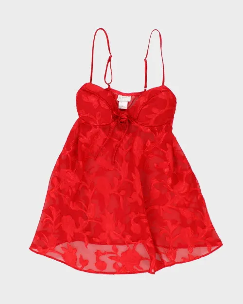 Y2k 00s Linda Red Floral Cami - S sold by Rokit