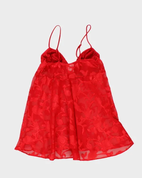 Y2k 00s Linda Red Floral Cami - S sold by Rokit product image thumbnail 2