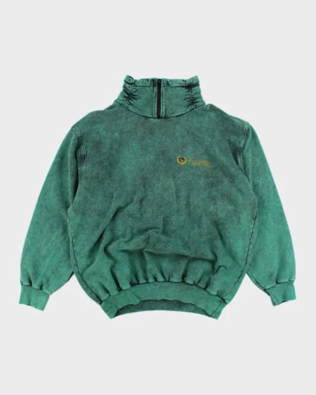 Vintage 90's Cadillac Acid Wash Quarter Zip Sweatshirt - L sold by Rokit