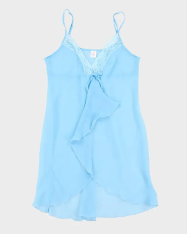 Y2k 00s Lver Mesh Slip Dress - L sold by Rokit