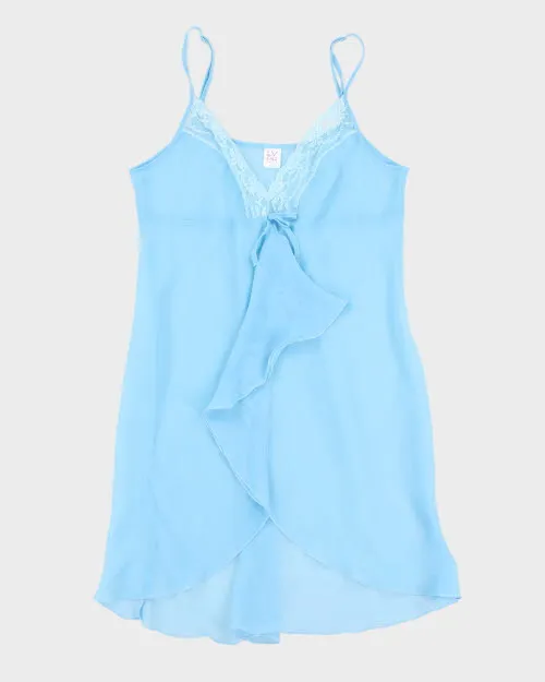 Y2k 00s Lver Mesh Slip Dress - L sold by Rokit