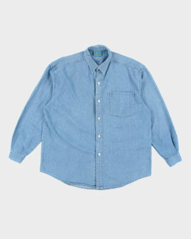 Vintage 90's The Flintstones Long-sleeve Denim Shirt - L sold by Rokit