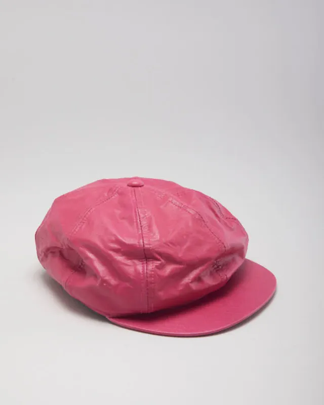 Baker Boy Pink Faux Leather Hat sold by Rokit