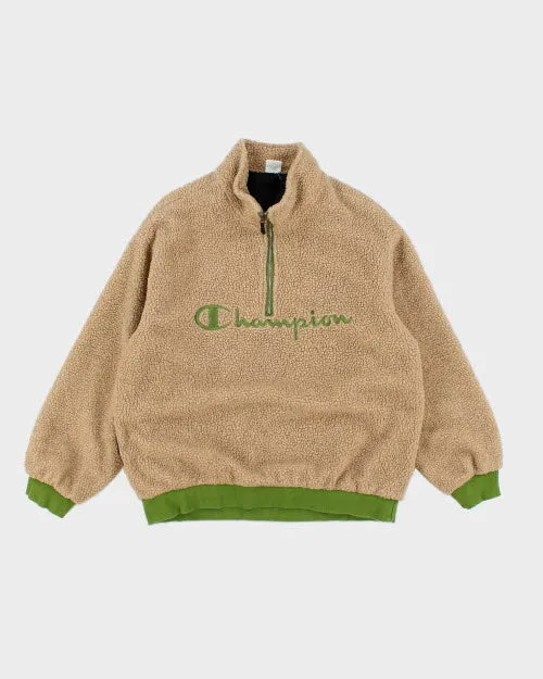 Vintage 2000's Champion Teddy Half Zip Fleece - L sold by Rokit
