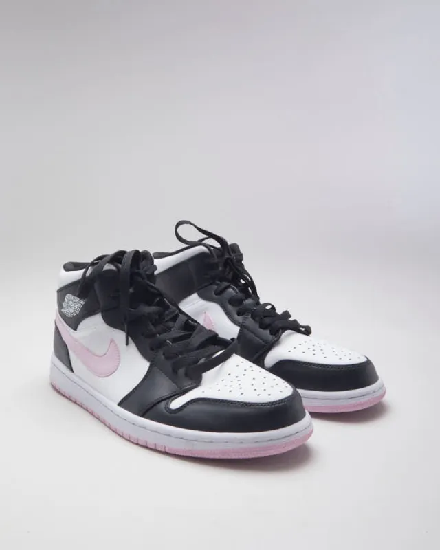 Jordan 1 Mid White Black Arctic Pink Trainers - UK 8 sold by Rokit