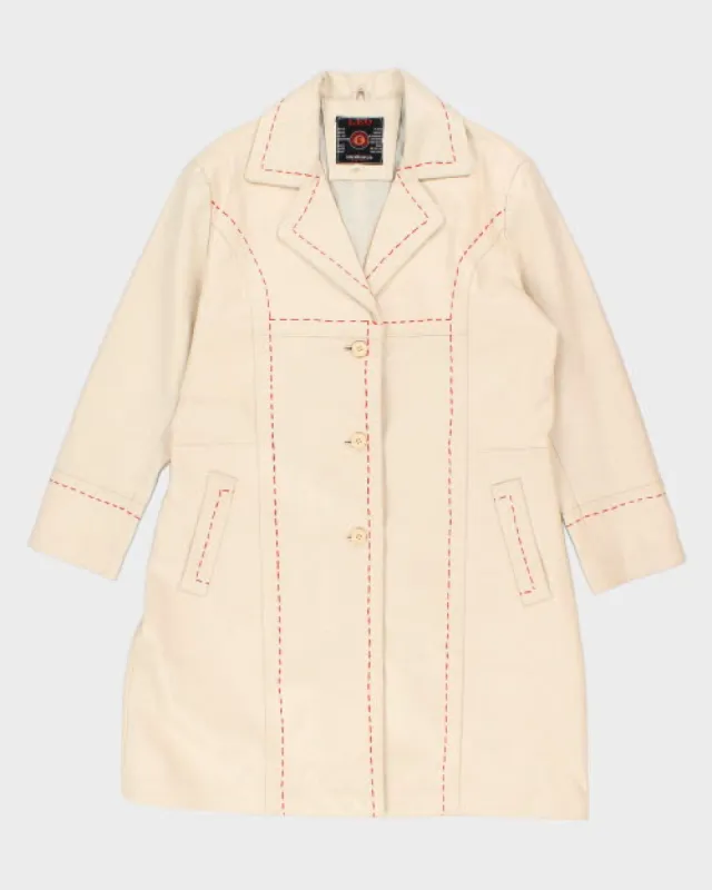 Vintage 90's Leo Double Breasted Leather Long Coat - M sold by Rokit