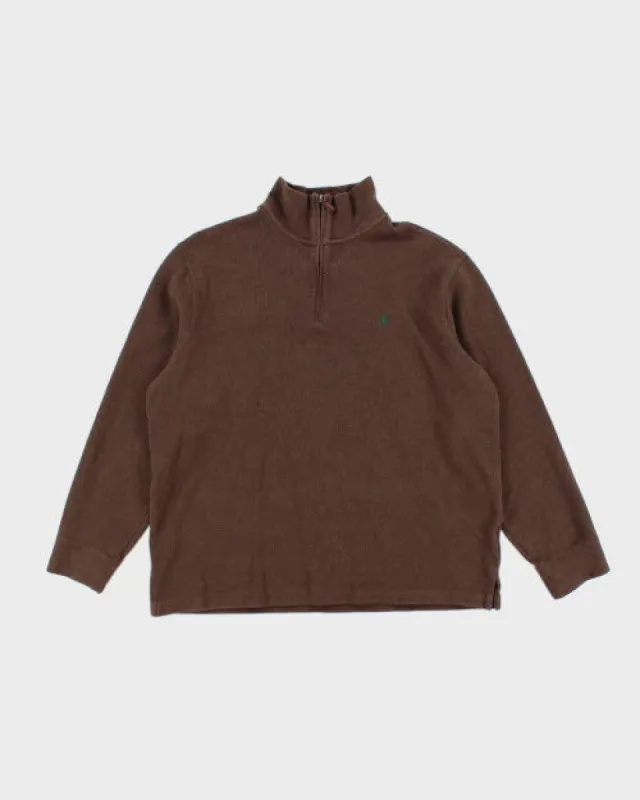 Vintage Ralph Lauren Quarter Zip Sweatshirt - XL sold by Rokit