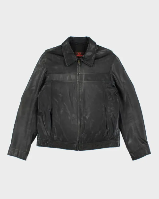 Vintage 2000's Danier Zip Up Biker Leather Jacket - M sold by Rokit