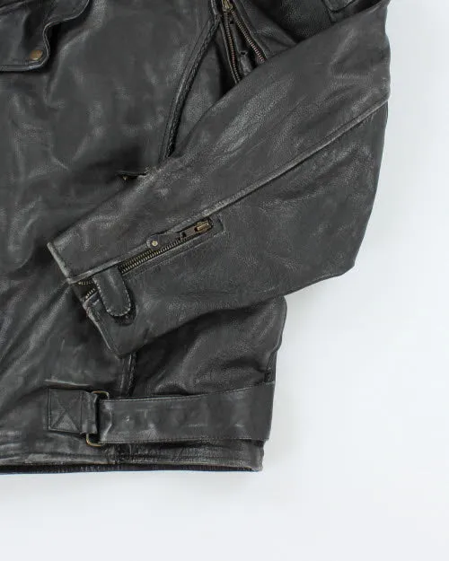 Vintage 90's Oversized Heavyweight Leather Biker Jacket - XL sold by Rokit product image thumbnail 5