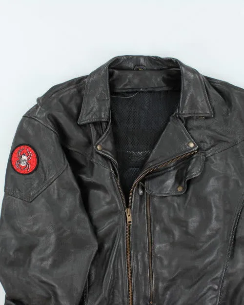 Vintage 90's Oversized Heavyweight Leather Biker Jacket - XL sold by Rokit product image thumbnail 3