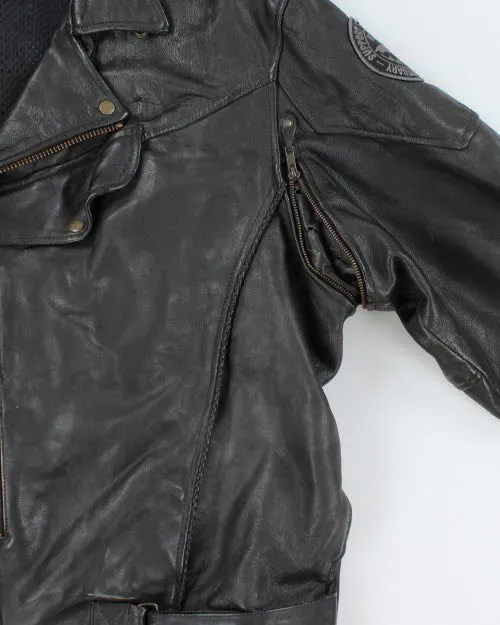 Vintage 90's Oversized Heavyweight Leather Biker Jacket - XL sold by Rokit product image thumbnail 4