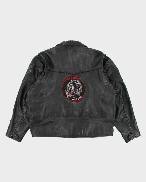 Vintage 90's Oversized Heavyweight Leather Biker Jacket - XL sold by Rokit product image thumbnail 2