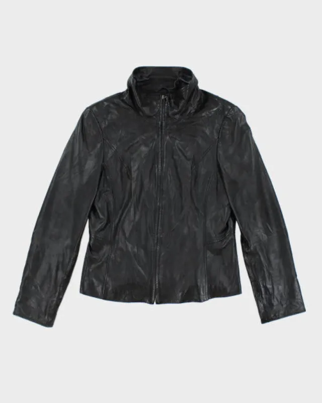 Vintage 2000's Danier Funnel Neck Leather Jacket - M sold by Rokit