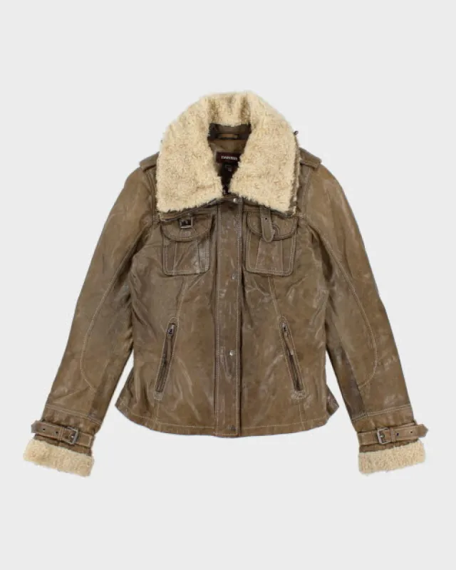 Danier Green Leather Jacket - XS sold by Rokit