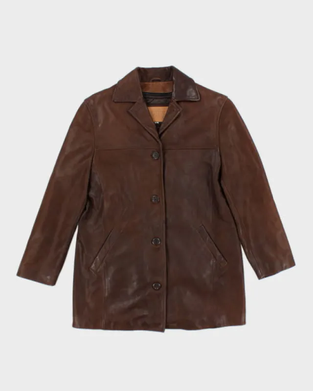 Vintage OHH Double Breasted Button Up Leather Jacket - L sold by Rokit