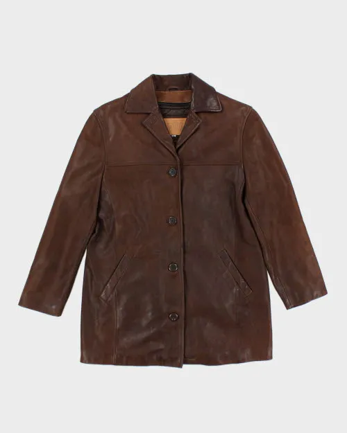 Vintage OHH Double Breasted Button Up Leather Jacket - L sold by Rokit