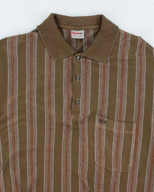 Vintage 90's Borg Striped Long-sleeve Polo Shirt - M sold by Rokit product image thumbnail 3