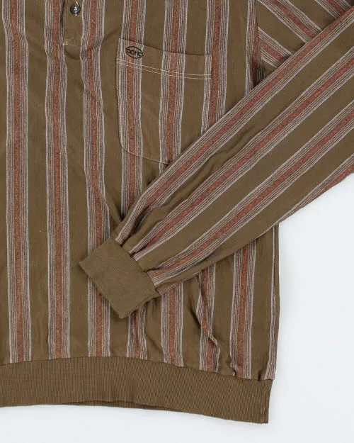 Vintage 90's Borg Striped Long-sleeve Polo Shirt - M sold by Rokit product image thumbnail 4