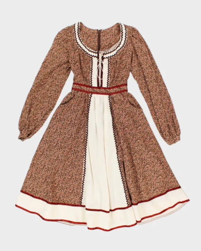 Vintage 70s Floral Prairie Dress - S sold by Rokit