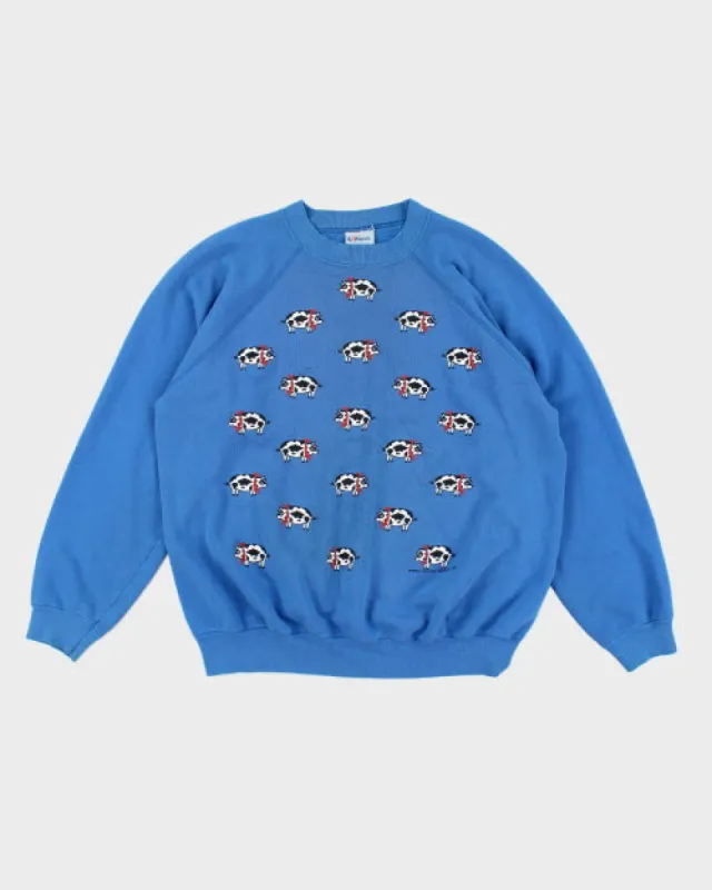 Vintage 90's Pig Printed Sweatshirt - L sold by Rokit
