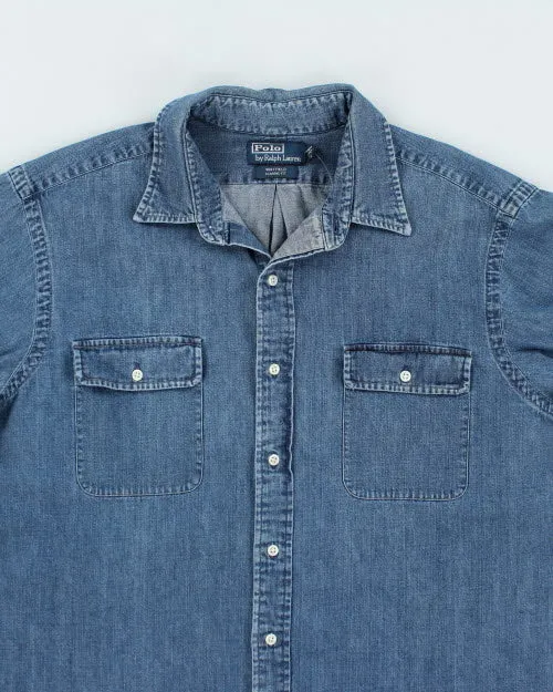 Vintage 90's Ralph Lauren Long-sleeve Denim Shirt - XL sold by Rokit product image thumbnail 3