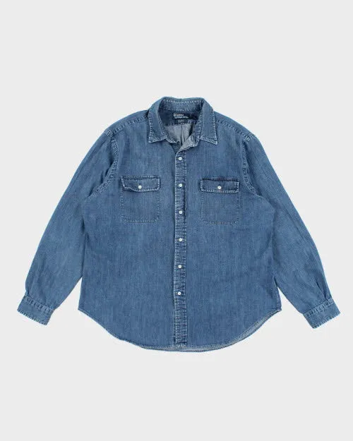 Vintage 90's Ralph Lauren Long-sleeve Denim Shirt - XL sold by Rokit