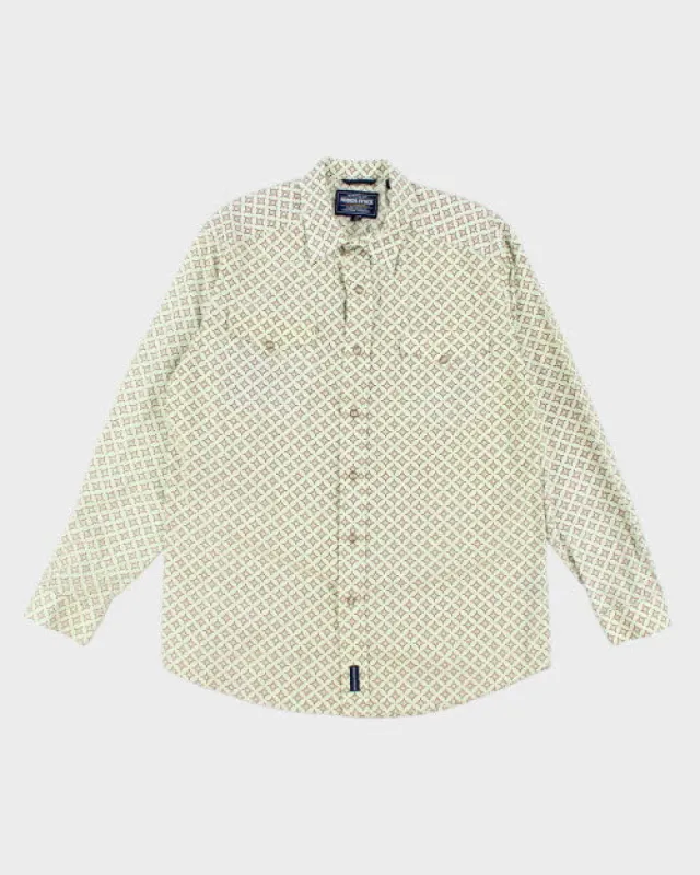 Vintage Rough Stock Patterned Snap Button Western Shirt - M sold by Rokit