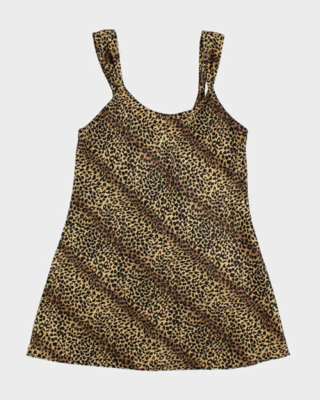 Vintage 90s Amanda Stewart Leopard Print Slip - S sold by Rokit