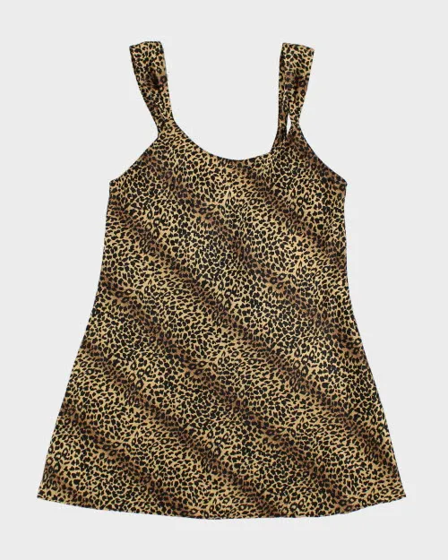 Vintage 90s Amanda Stewart Leopard Print Slip - S sold by Rokit
