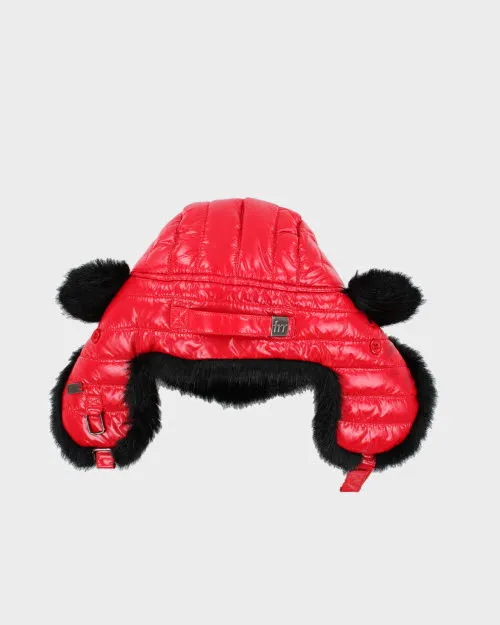 Red Faux Fur Trapper Hat sold by Rokit